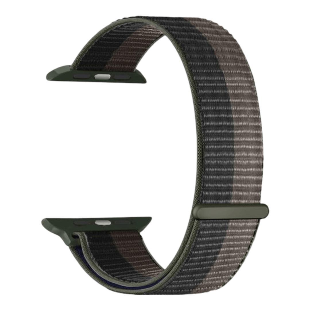 Svart og grå nylonrem til Apple Watch