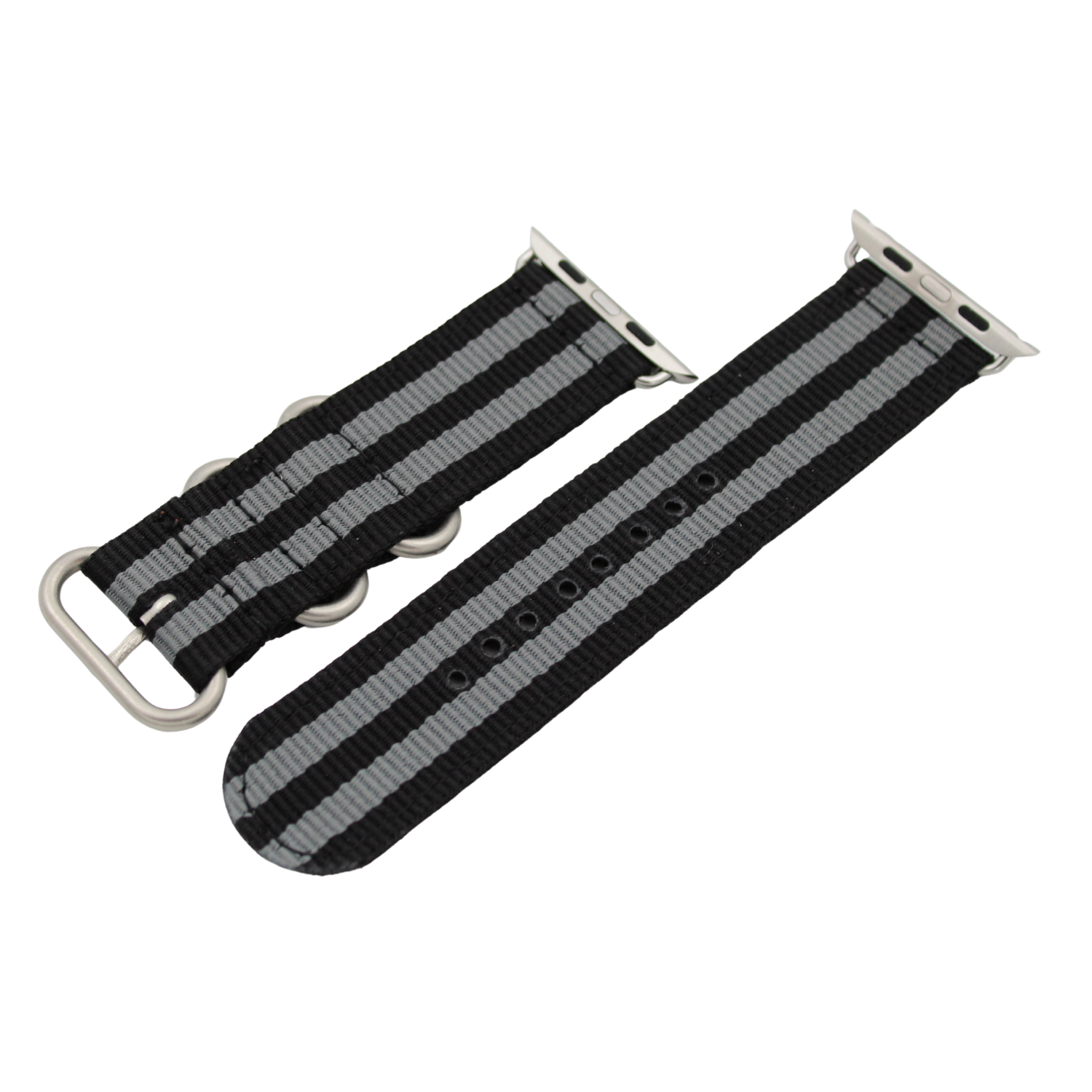 NATO strap i Svart og Grå for Apple Watch (42-45 mm)