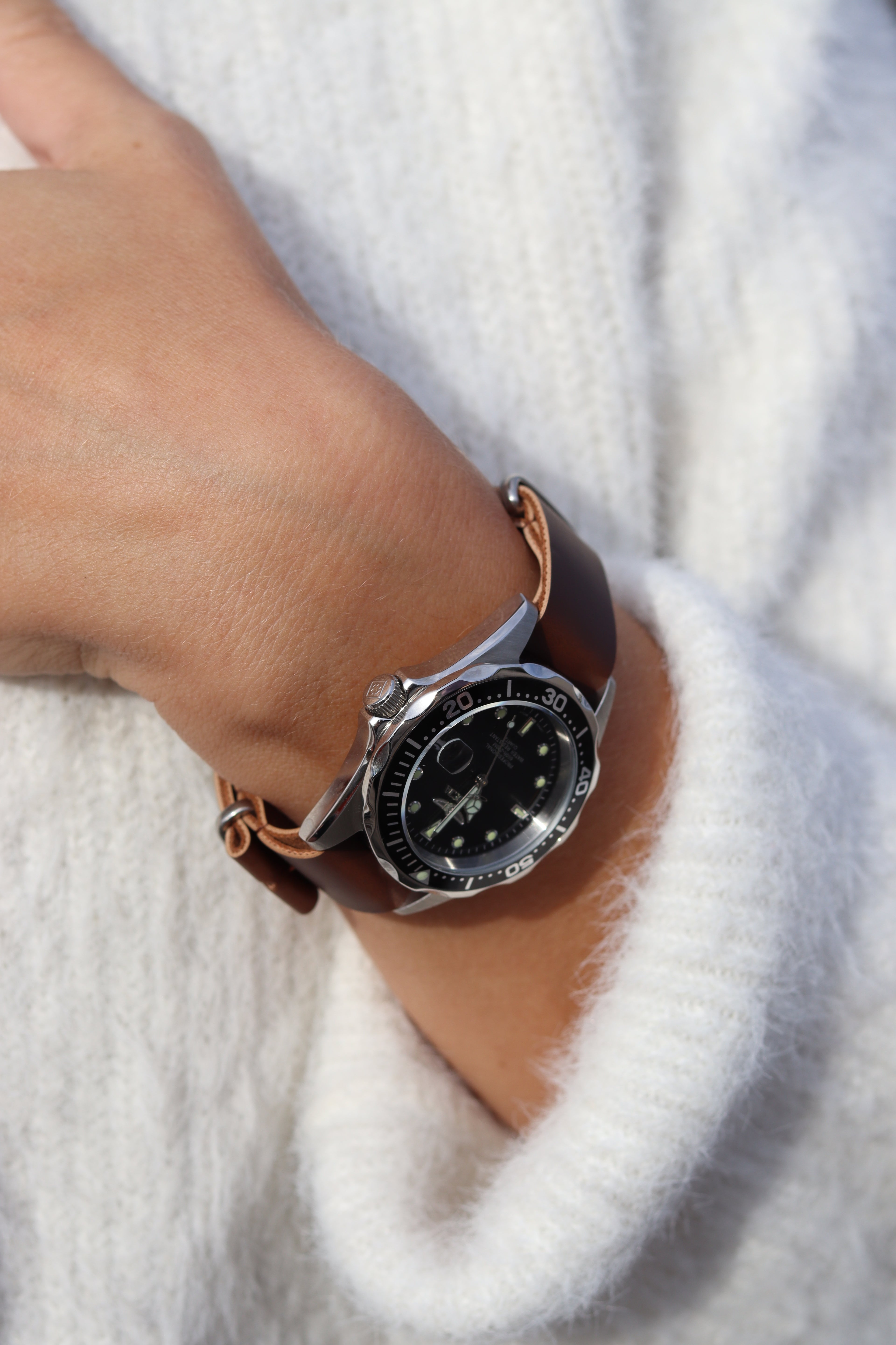 NATO Strap Kunstskinn Mørk brun