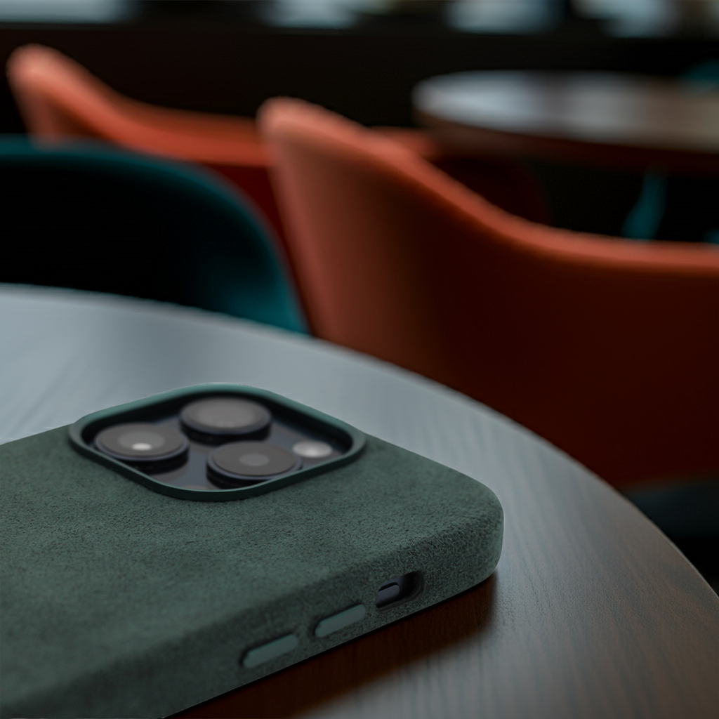 PROTARA Alcantara iPhone 14 Pro deksel - Expedition Green