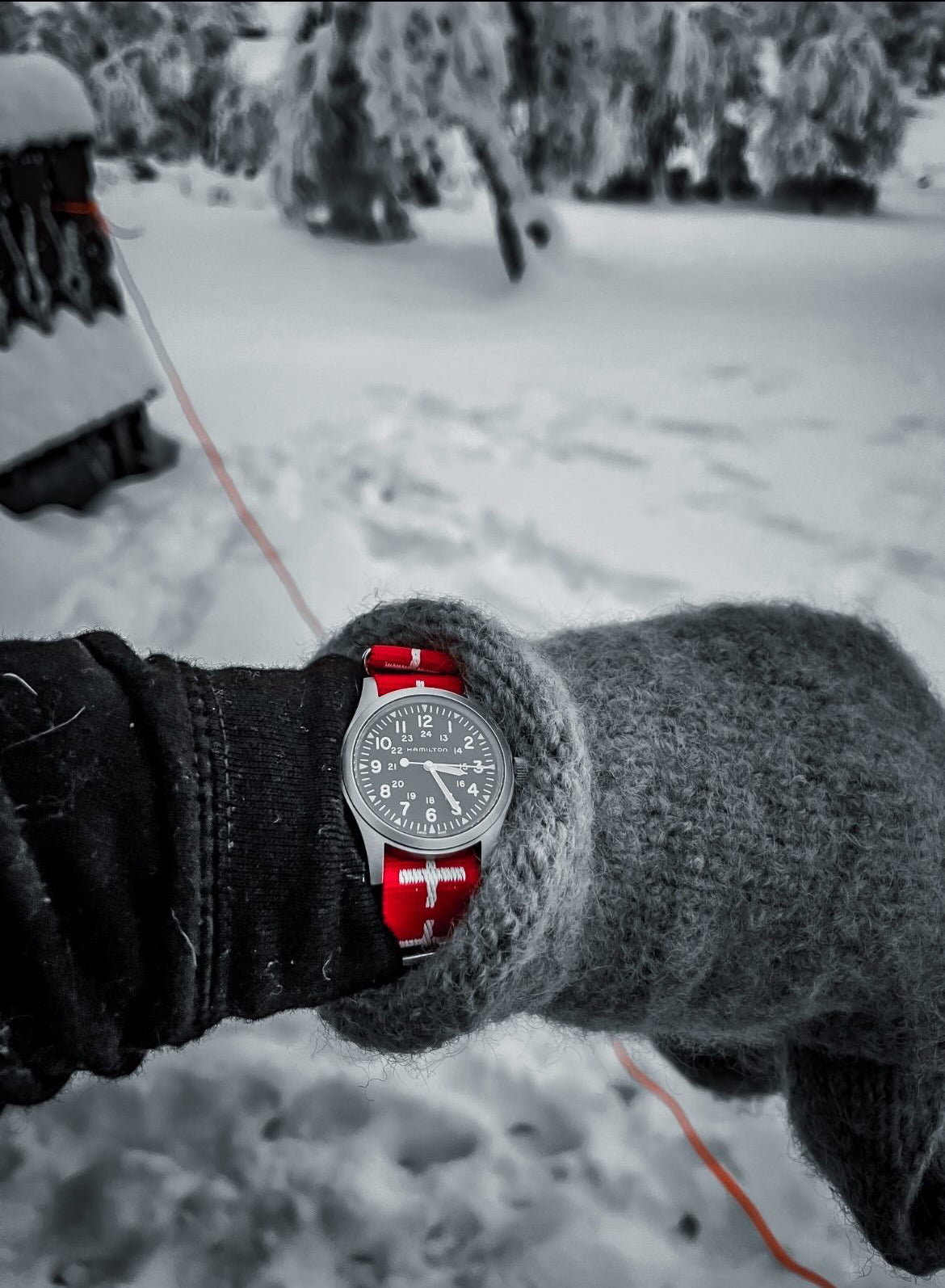 NATO Strap 20MM Rød/hvite kryss (Sveits)