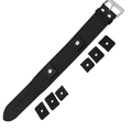 Bund skinnreim – 32 mm sort Buffalo Grain med utskiftbare fester