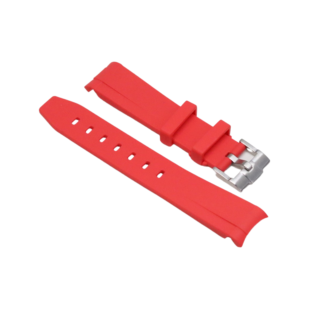 Curved Rubber Strap Rød