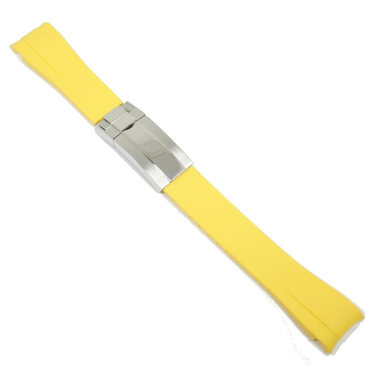 Gummirem Curved 20MM Gul/stål sommerfuglspenne