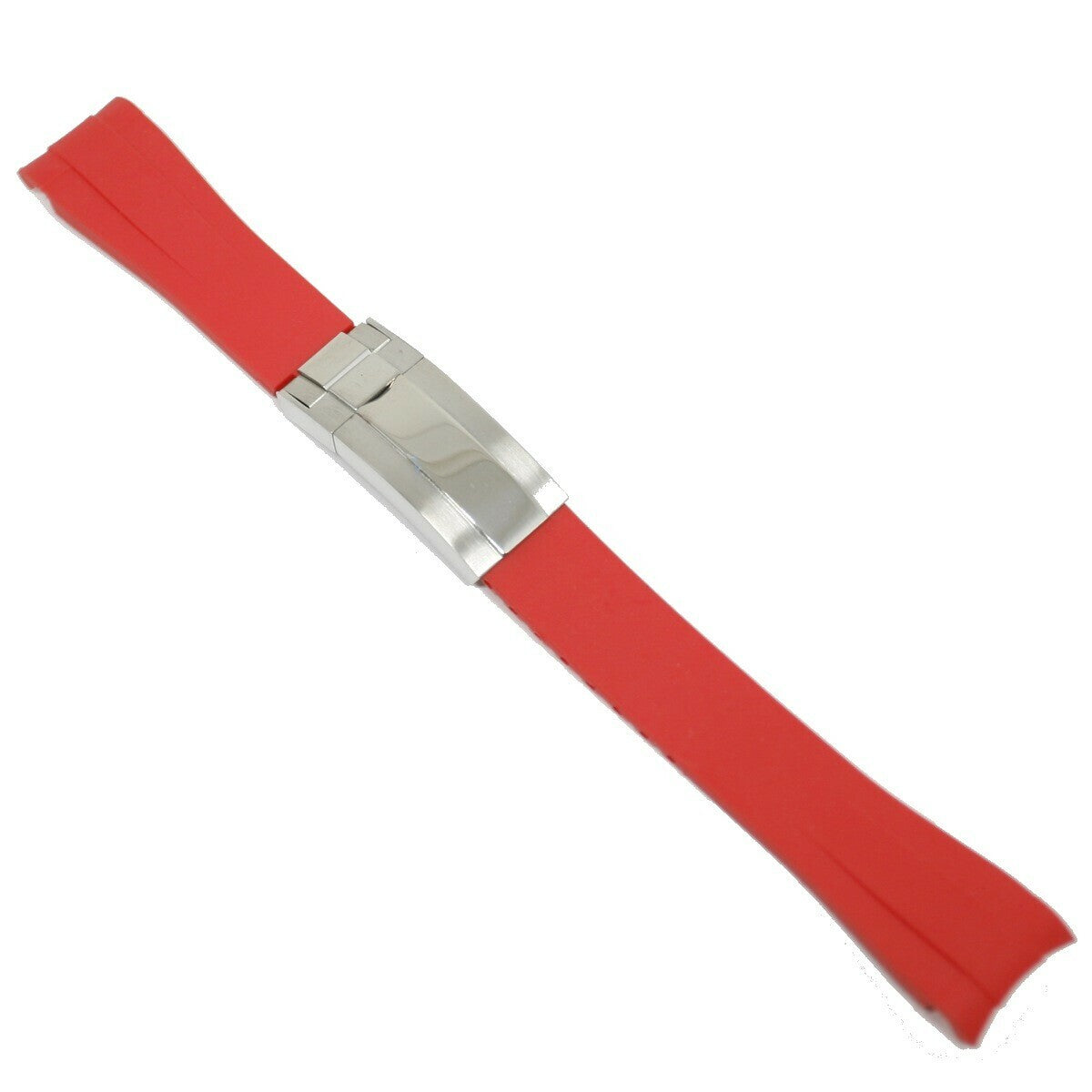 Gummirem Curved 20MM Rød/stål foldespenne