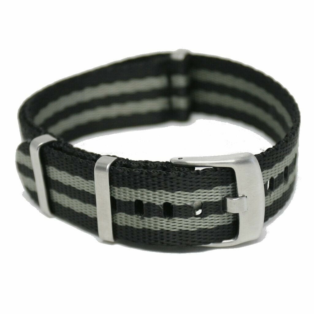 Seat Belt Nato Strap Sort/grå