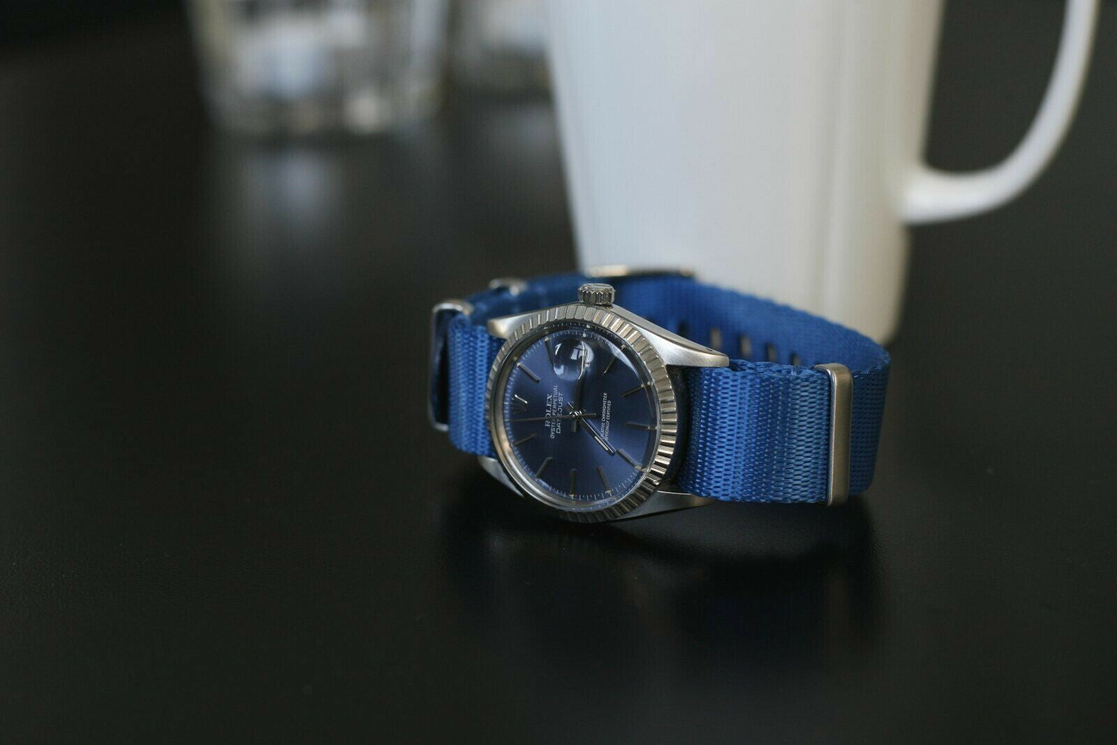 Seat Belt Nato Strap Blå