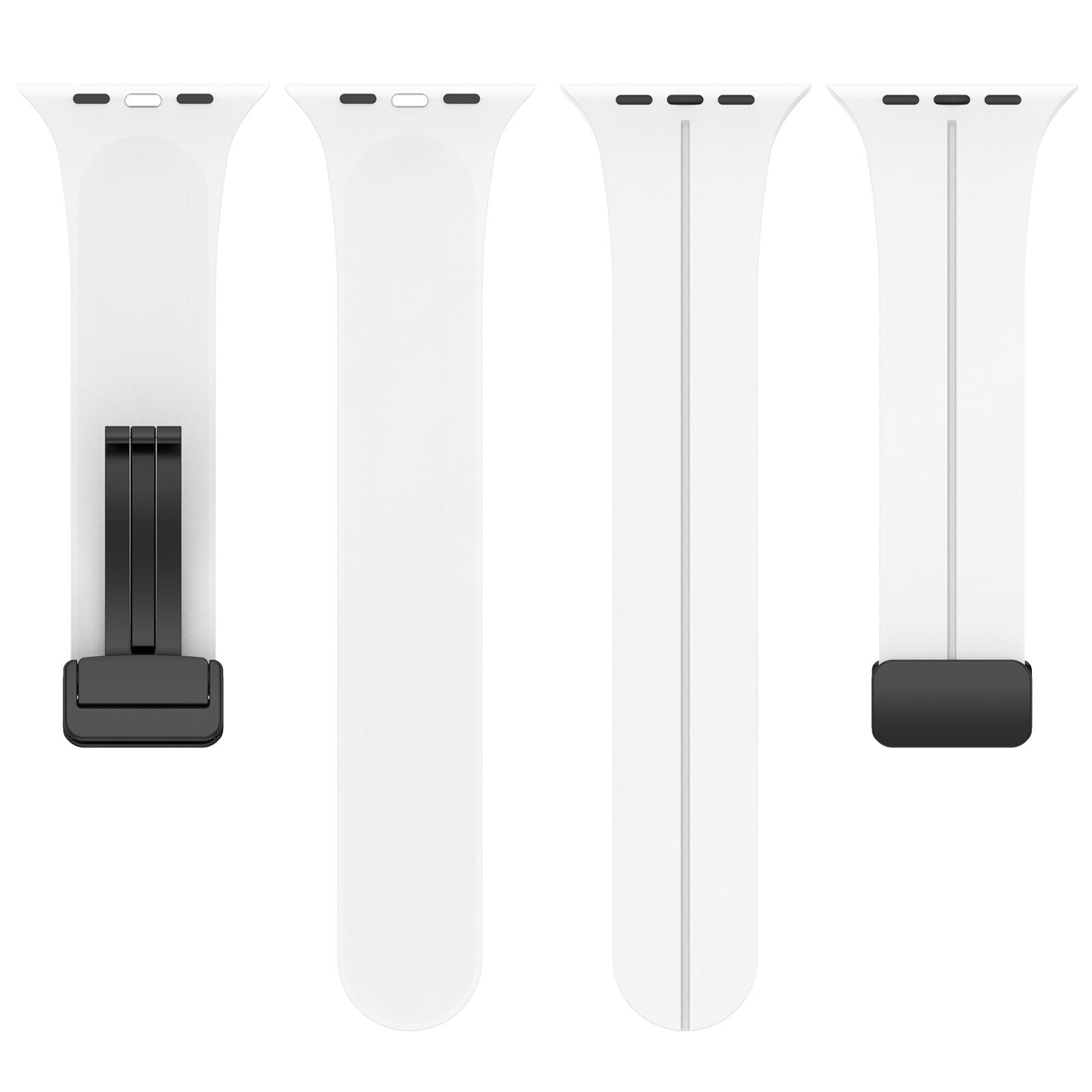 Gummirem for Apple Watch hvit - Sort spenne