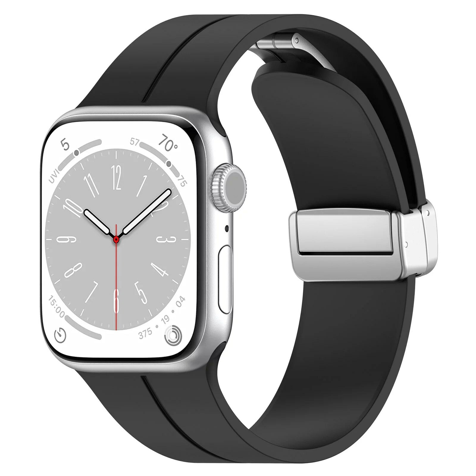 Gummirem for Apple Watch Stål 38/40/41mm Sort