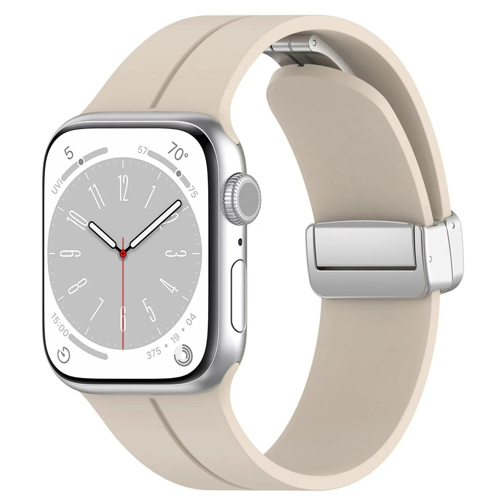 Gummirem for Apple Watch Stål 42/44/49mm Beige