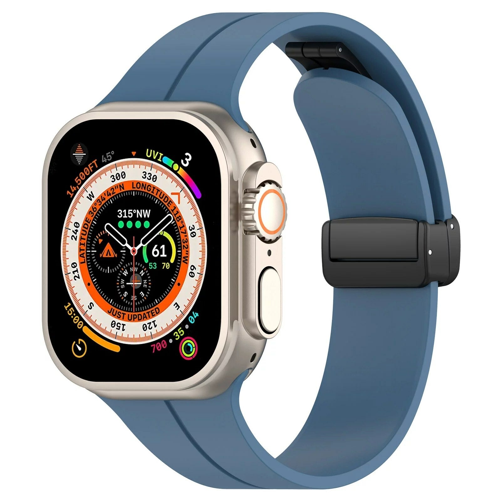 Gummirem for Apple Watch Sort 38/40/41mm Blå