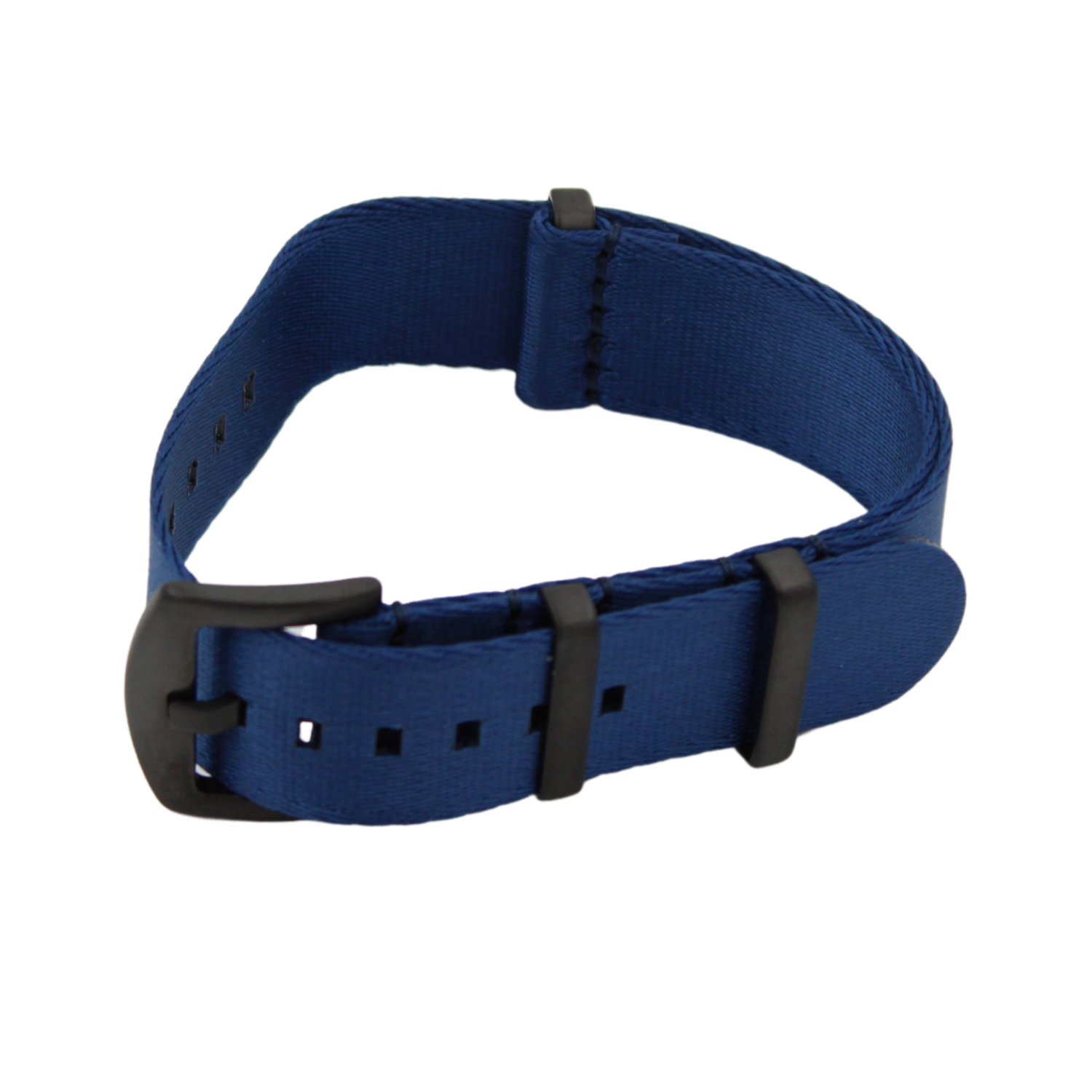 Premium Blå seat belt natoreim med svart spenne