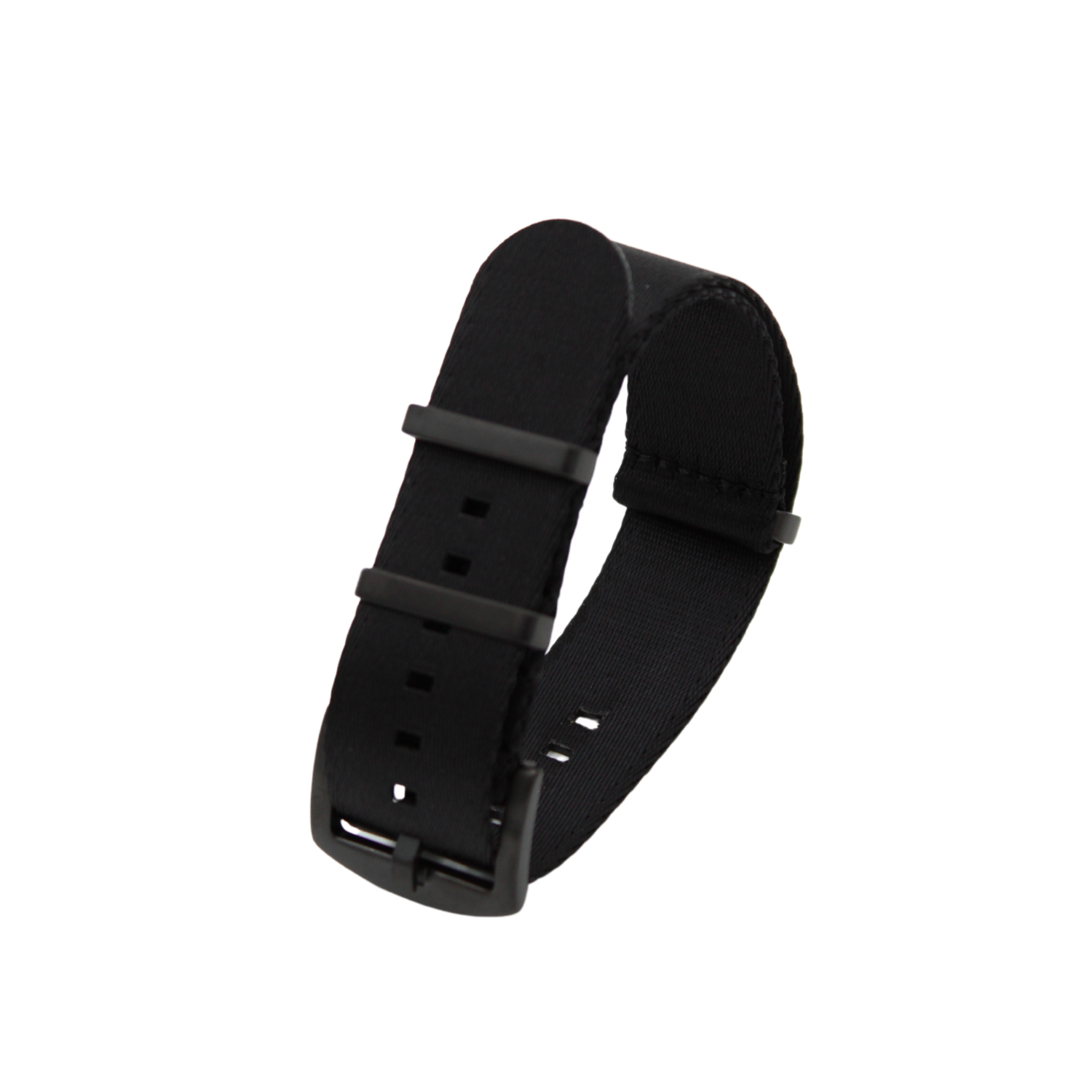 Svart Seat belt Natoreim med Matt Svart Spenne
