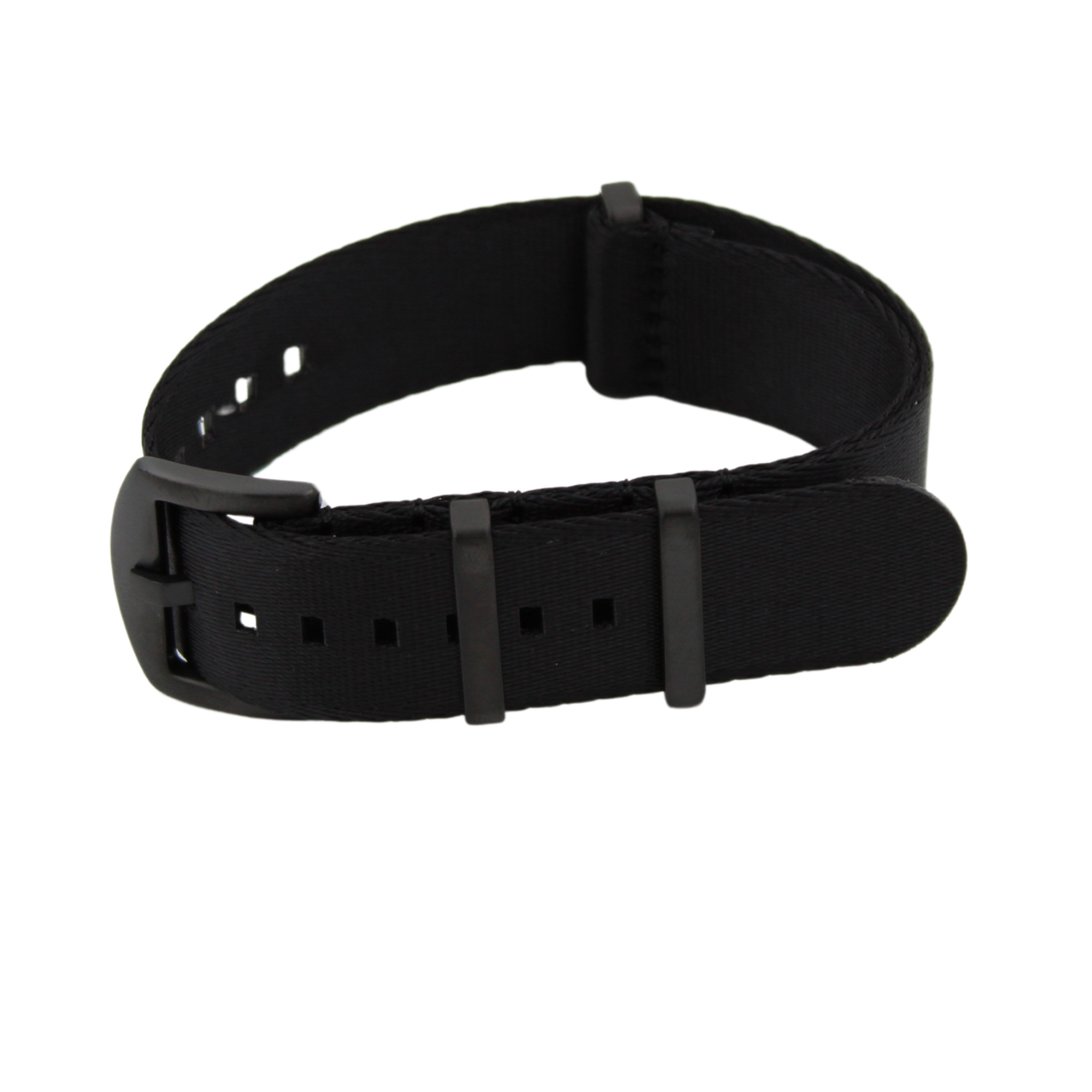 Svart Seat belt Natoreim med Matt Svart Spenne