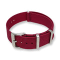 Ribbed Natoreim Mørk Rød 22mm