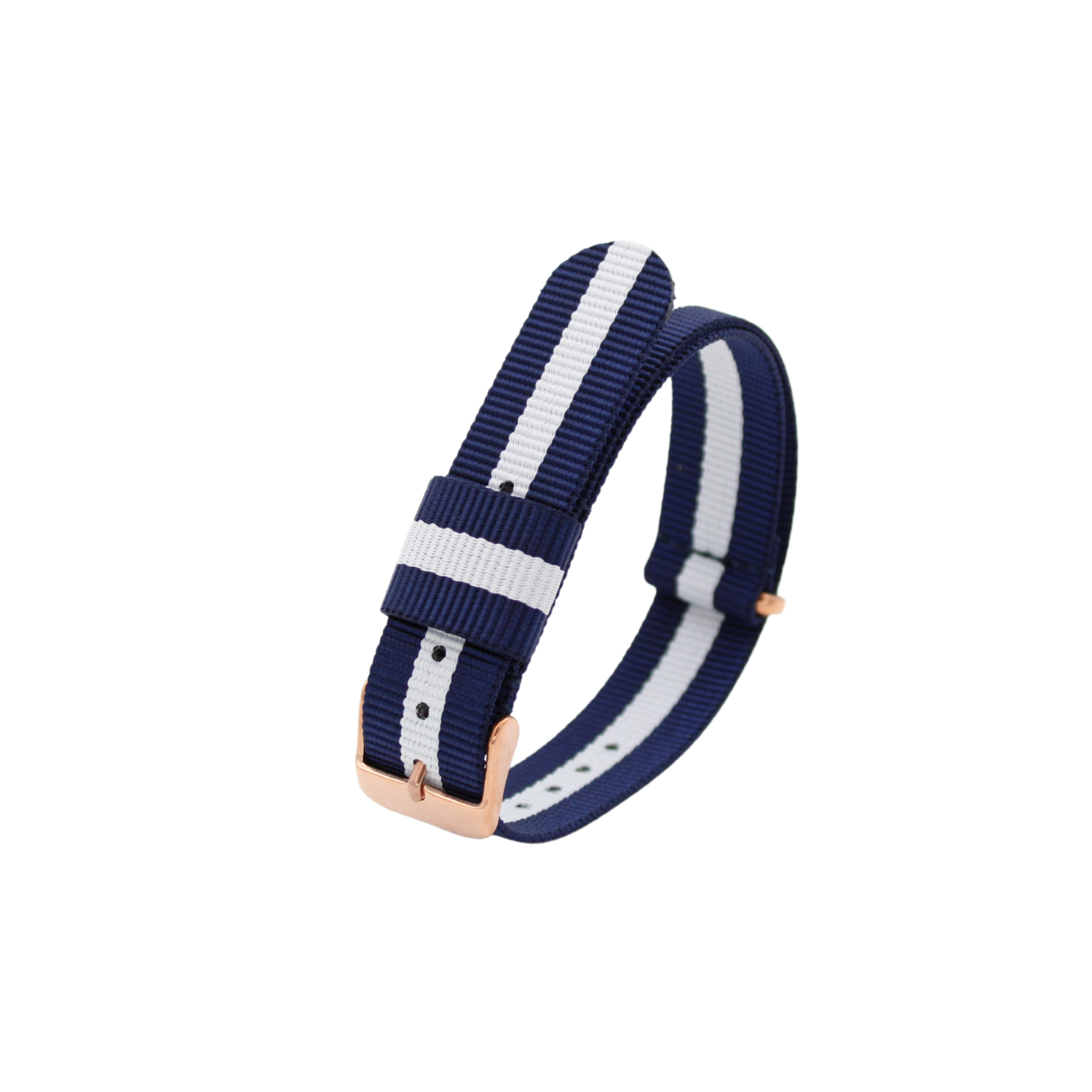 Nato strap Rosegull Blå/ Hvit