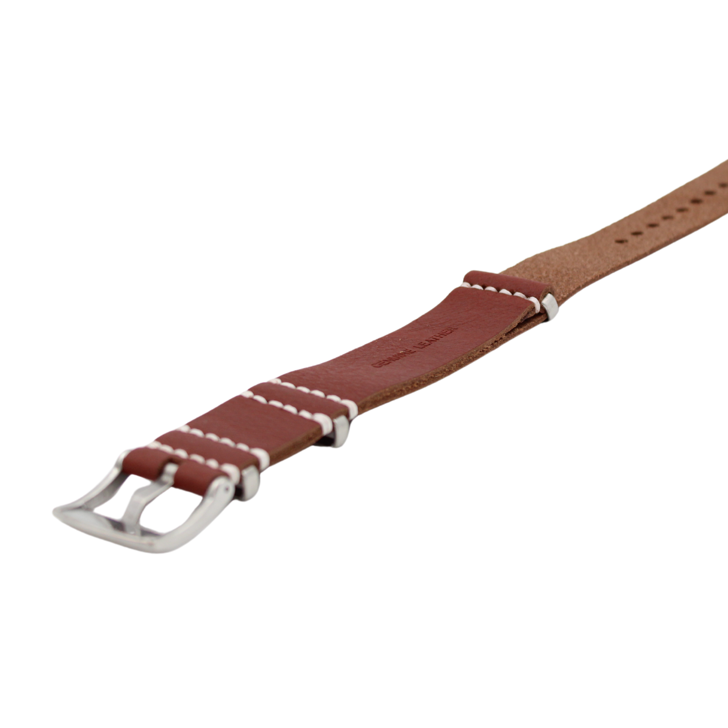 Nato strap i skinn mørkbrun