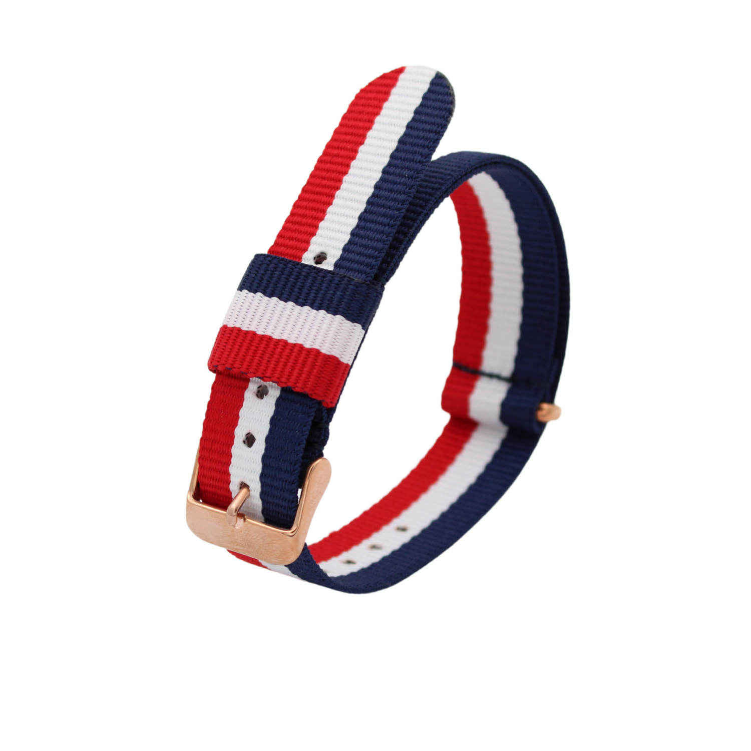 Nato strap Rosegull Blå/hvit/rød