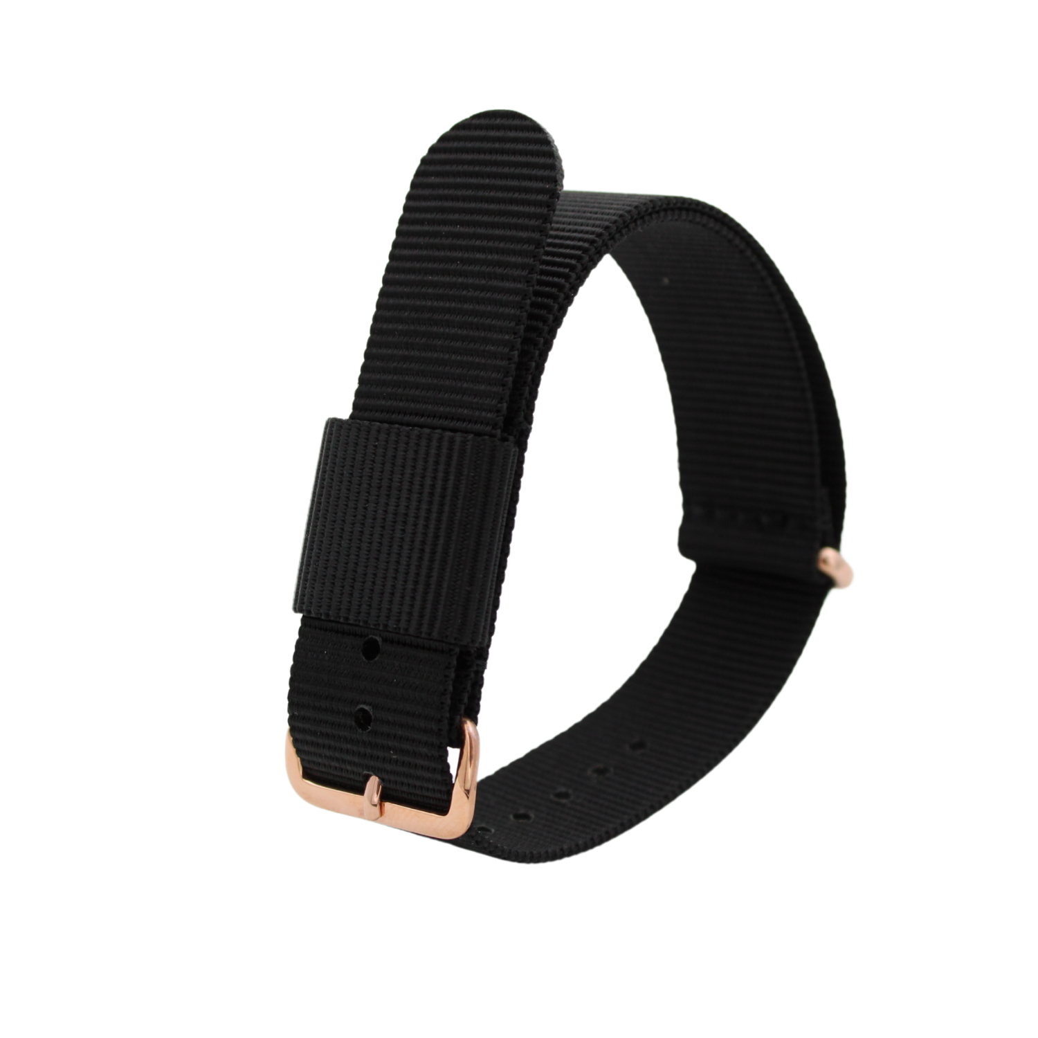 Nato strap Rosegull Sort 20mm