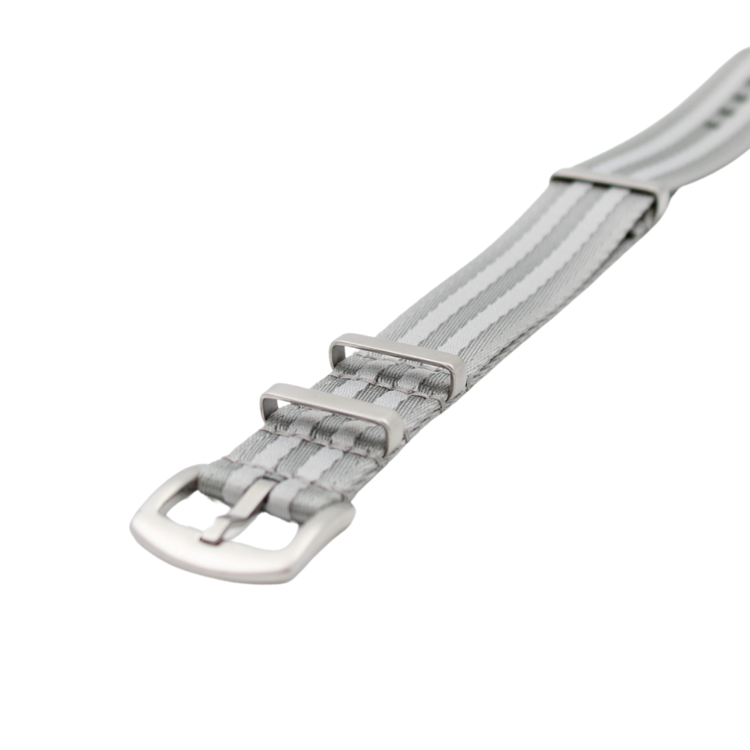 Premium Seat Belt Natoreim - Lys Grå / Hvit