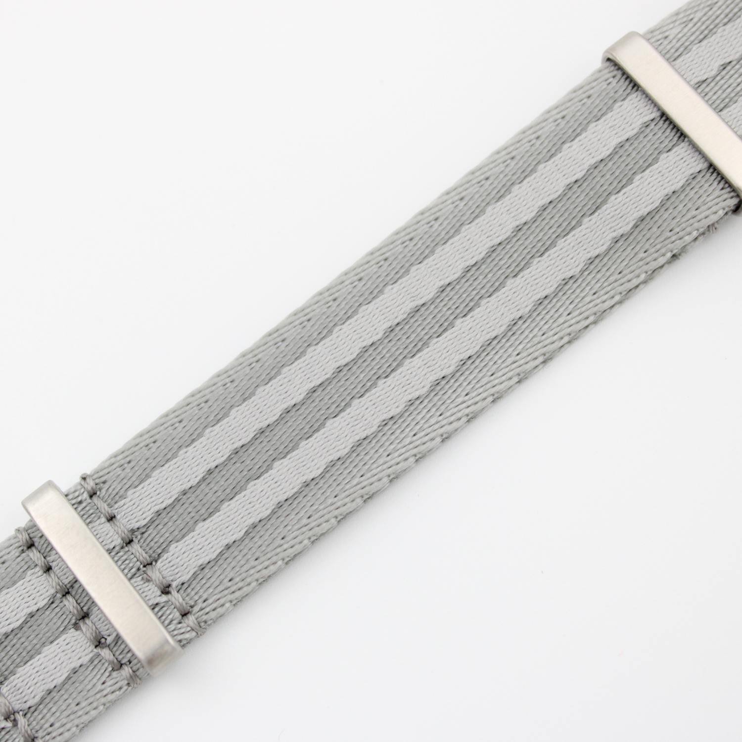 Premium Seat Belt Natoreim - Lys Grå / Hvit
