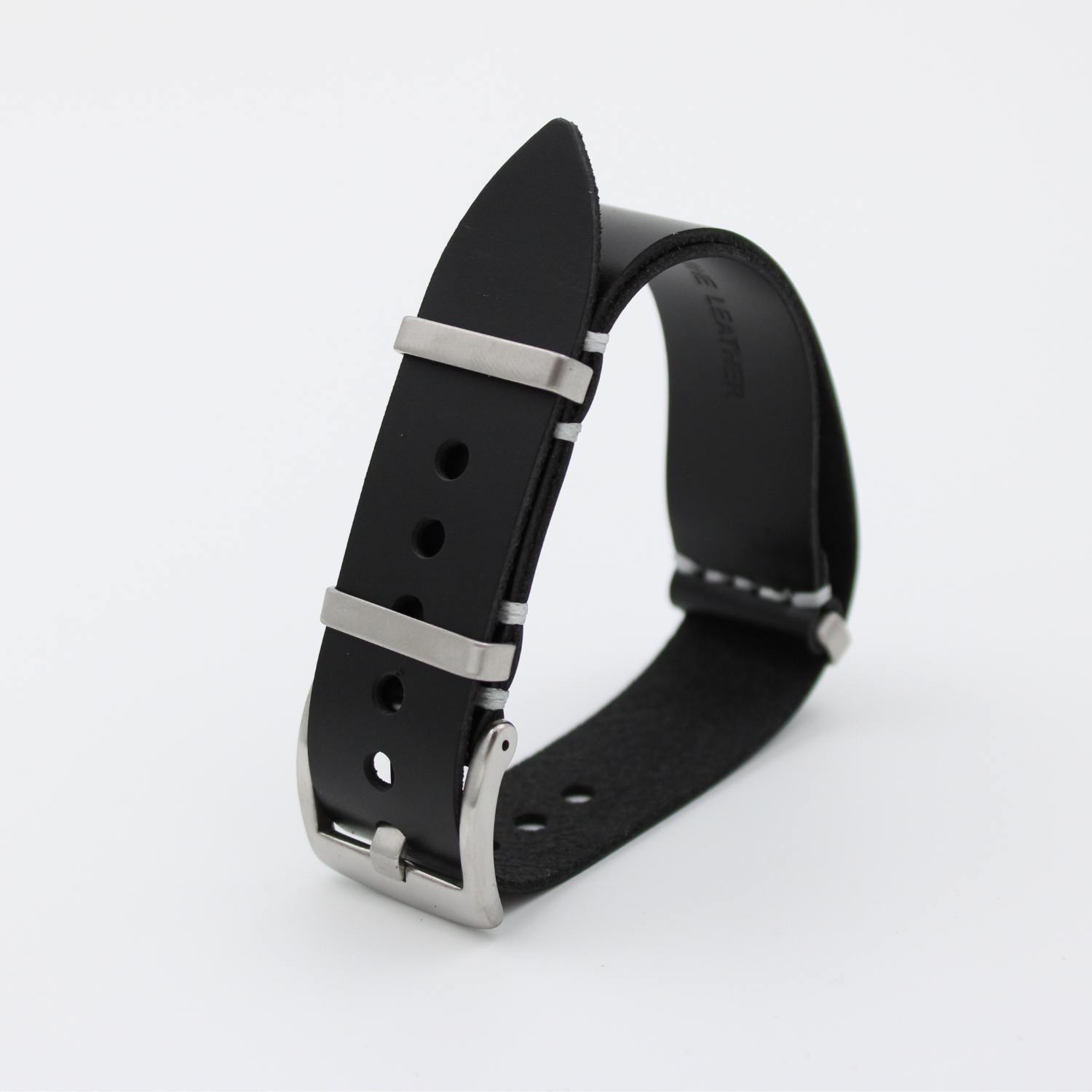 Nato strap i skinn svart