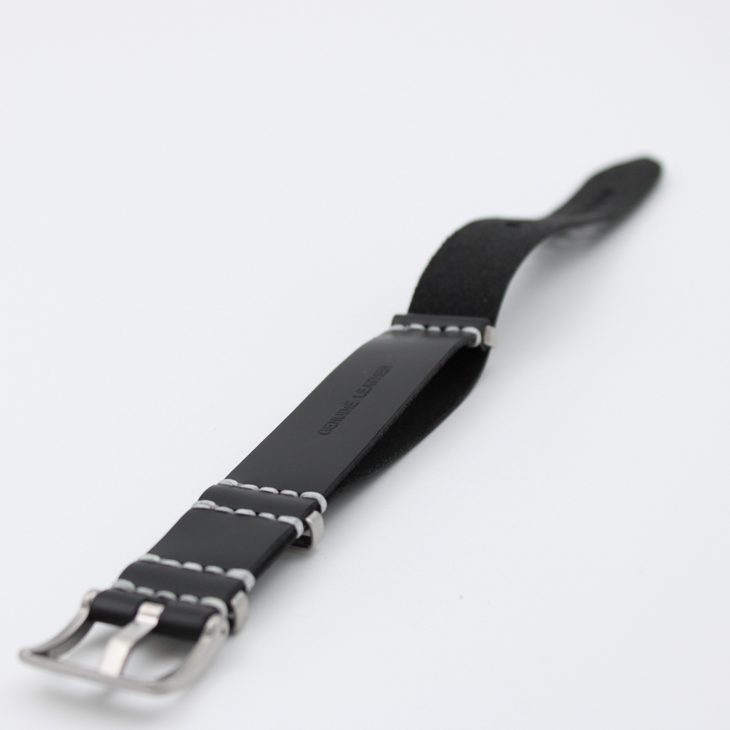 Nato strap i skinn svart