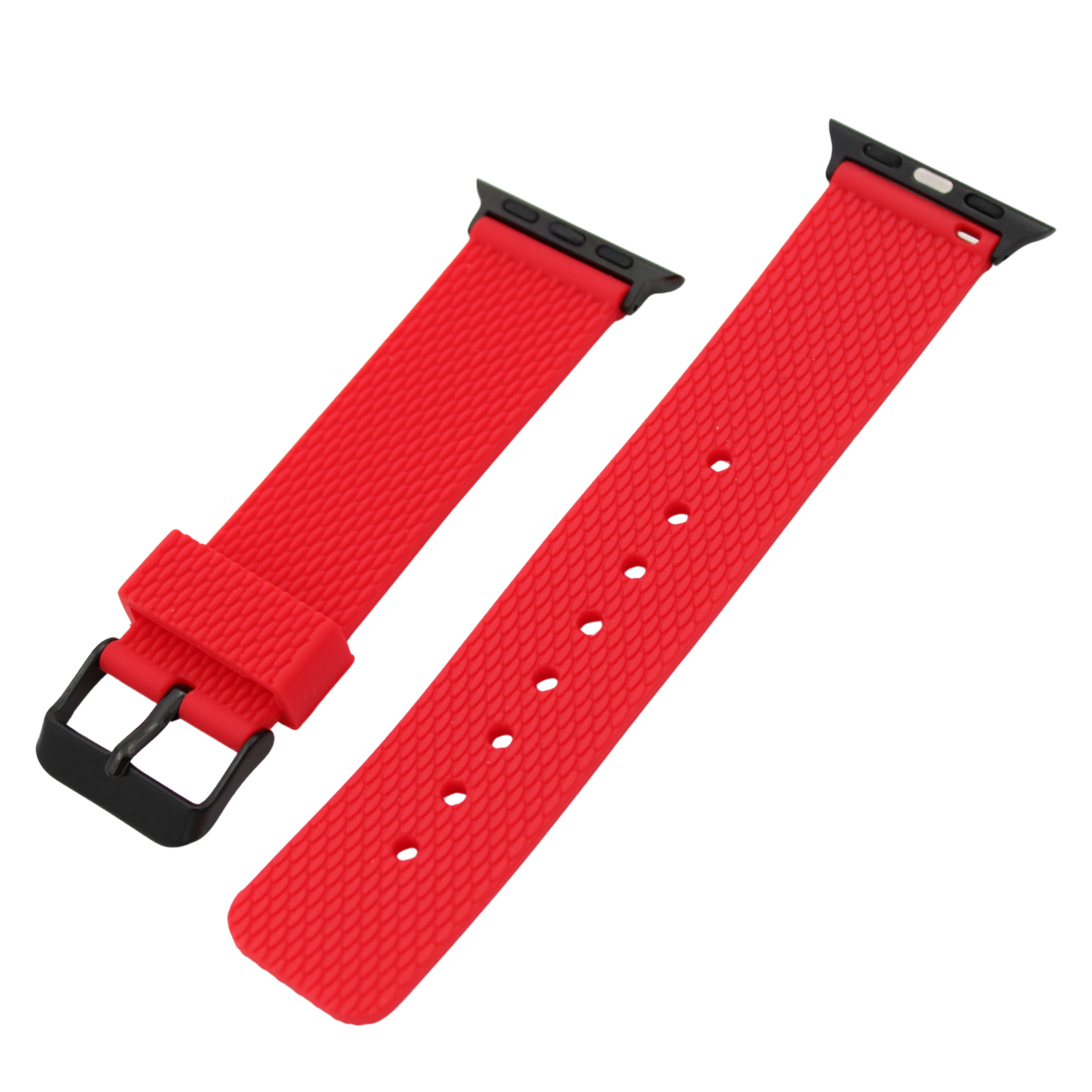 Apple Watch Gummireim - Rød med svart spenne