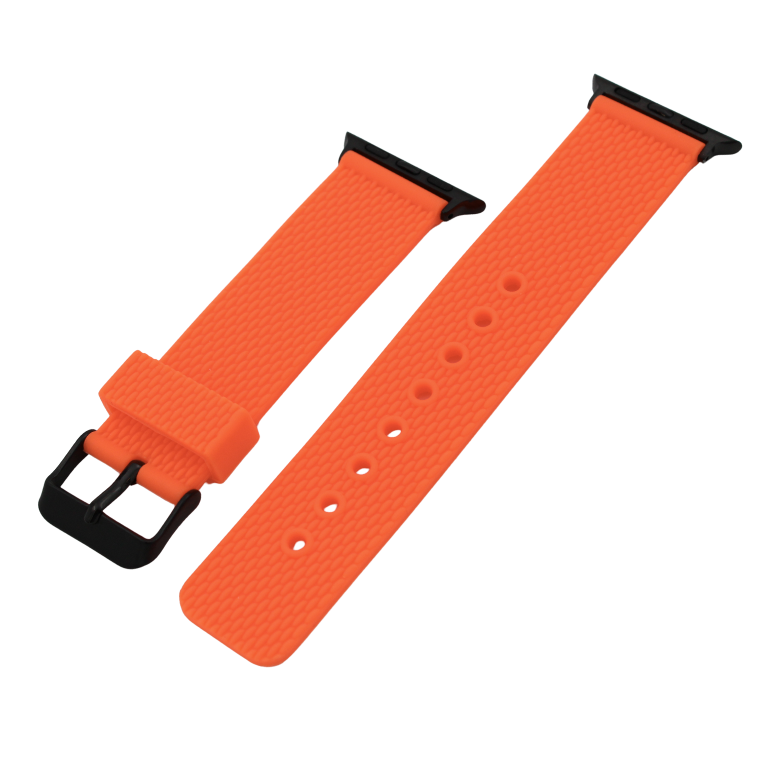 Apple Watch Gummireim - Oransje med svart spenne
