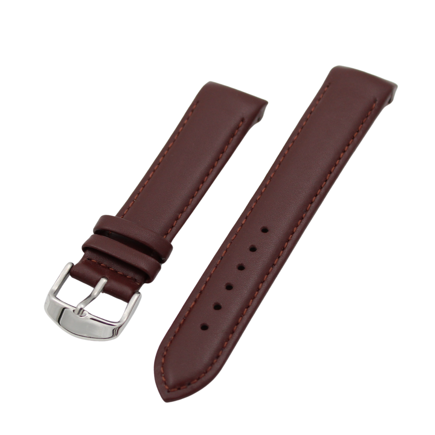 Brunello Curved - Brun skinnreim med matchende sømmer