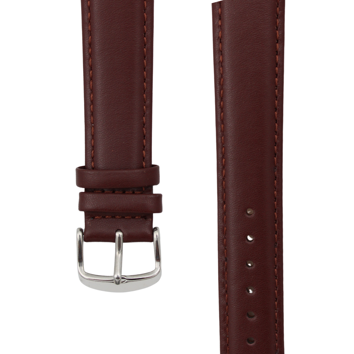 Brunello Curved - Brun skinnreim med matchende sømmer