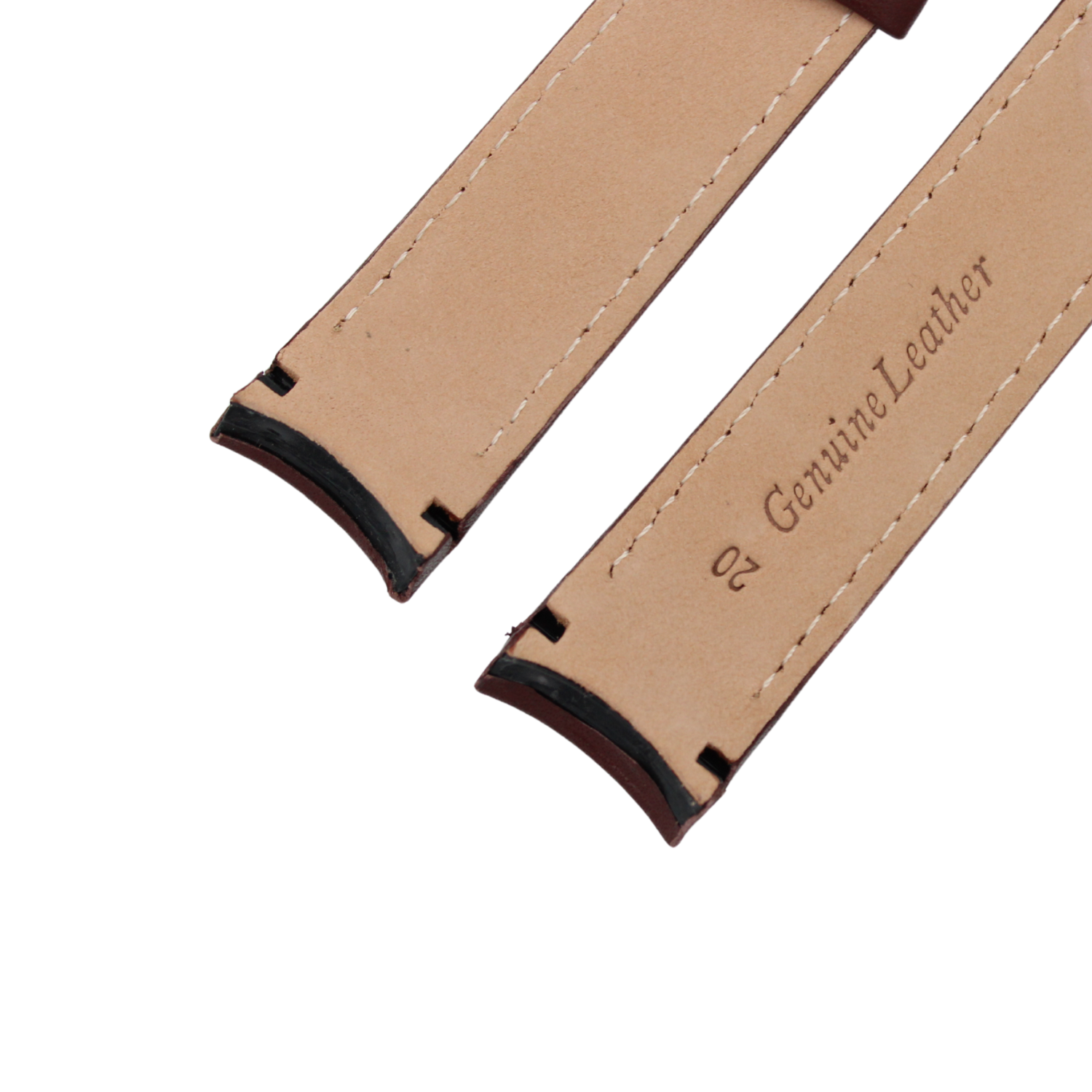 Brunello Curved - Brun skinnreim med matchende sømmer