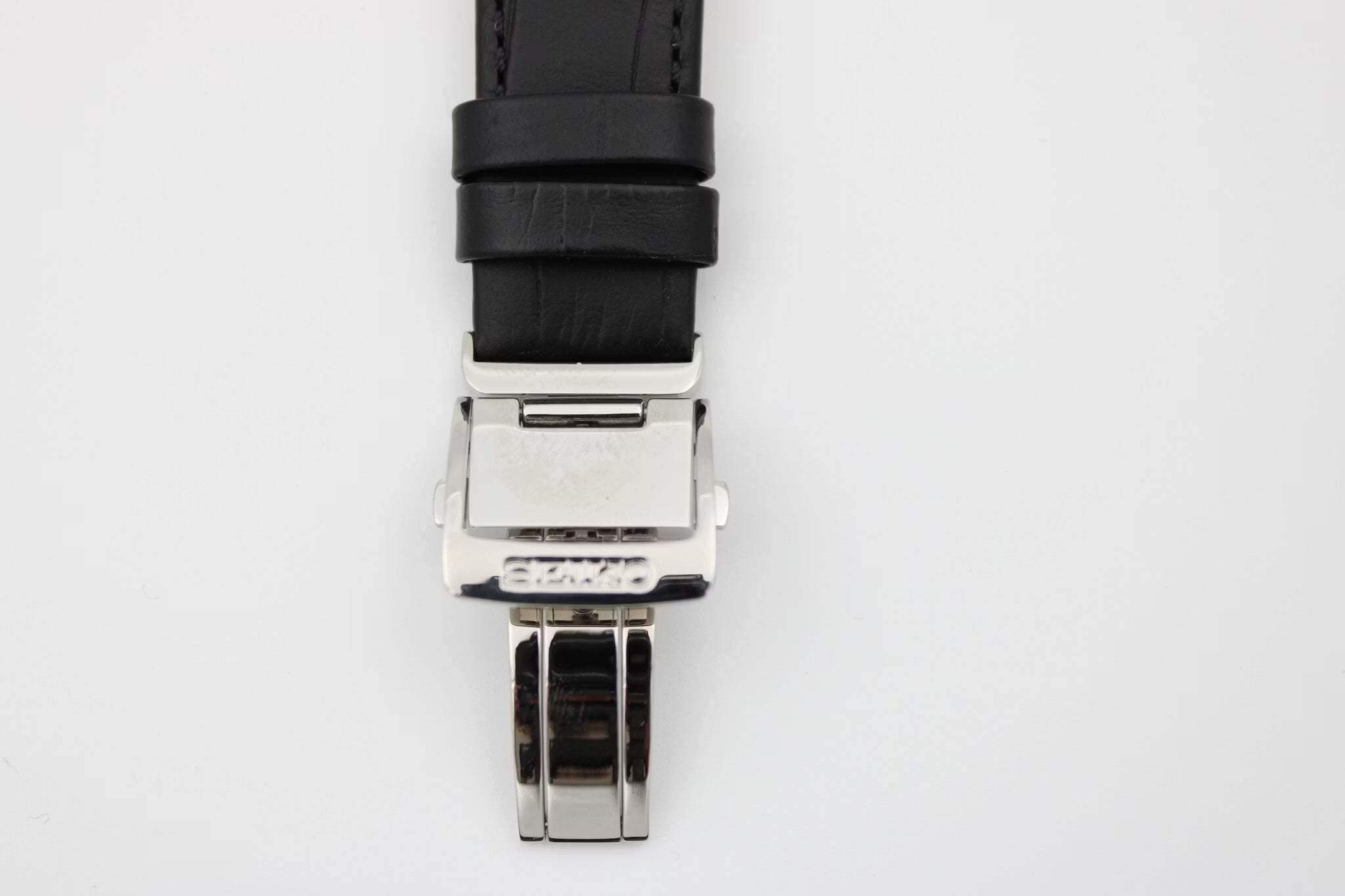 Seiko 21mm curved  med Krokodillemønster, Svart