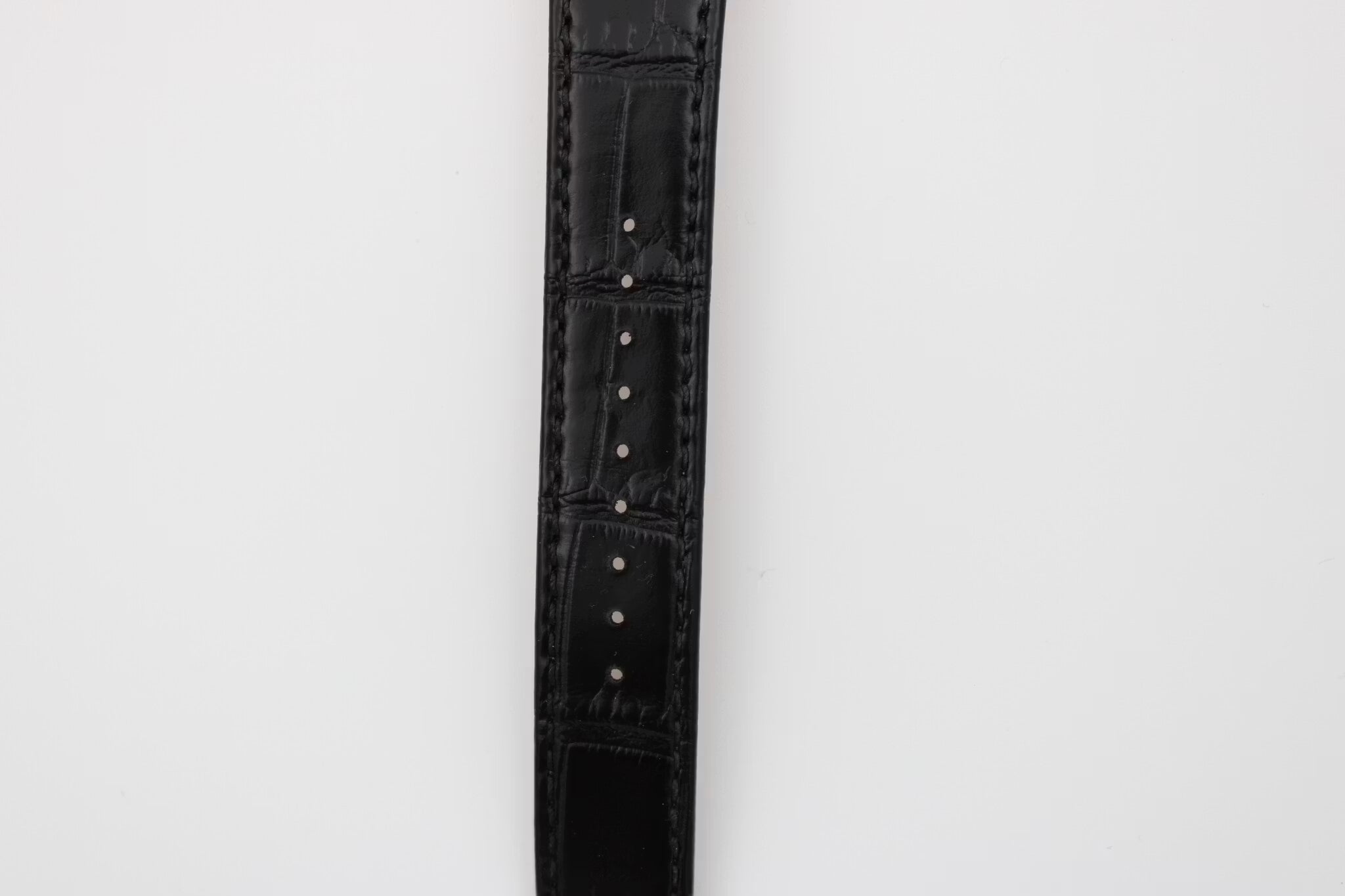 Seiko - 20mm curved Skinnreim med Alligatormønster, Svart (4KK6JZ)