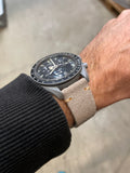 Semsket skinnreim Beige