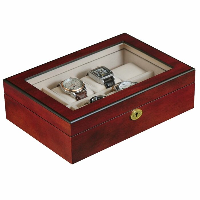 Wooden clock box for 8 watches